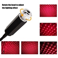 Accesorios para Luces de Coche, Proyector de Estrellas LED Romántico Ajustable para Interiores, Proyector de Atmósfera Láser de Estrellas, Luz de Proyección de Estrellas USB para Coche