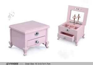 Boîte à musique en bois rose pour enfants, design personnalisé, nouvelle création, ballerine sur pied - Product Image 3