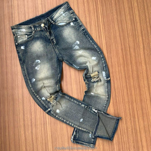Nuovi <span class=keywords><strong>Jeans</strong></span> da <span class=keywords><strong>Uomo</strong></span> Stile Retrò, Gamba Dritta, Multi Tasche, Elastici, Comodi, Streetwear Personalizzato, Stile Strappato - Product Image 5