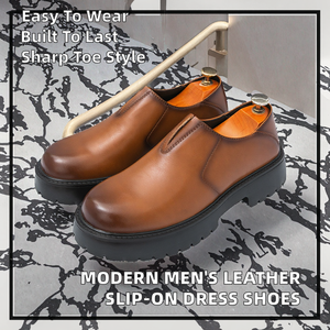 Chaussures habillées à plateforme en cuir PU pour hommes, style pointu, à enfiler, collection Printemps-Été-Automne - Product Image 2