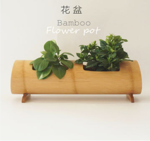 Plantation de pots de bambou fleurs et plantes en bambou design agréable plantes de poteaux de bambou écologiques et recyclés - Product Image 2