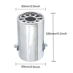 Silenciador de escape recto Universal para coche de 63mm, tubos de cola, accesorios para automóviles, puntas de escape de acero inoxidable 304 - Product Image 4