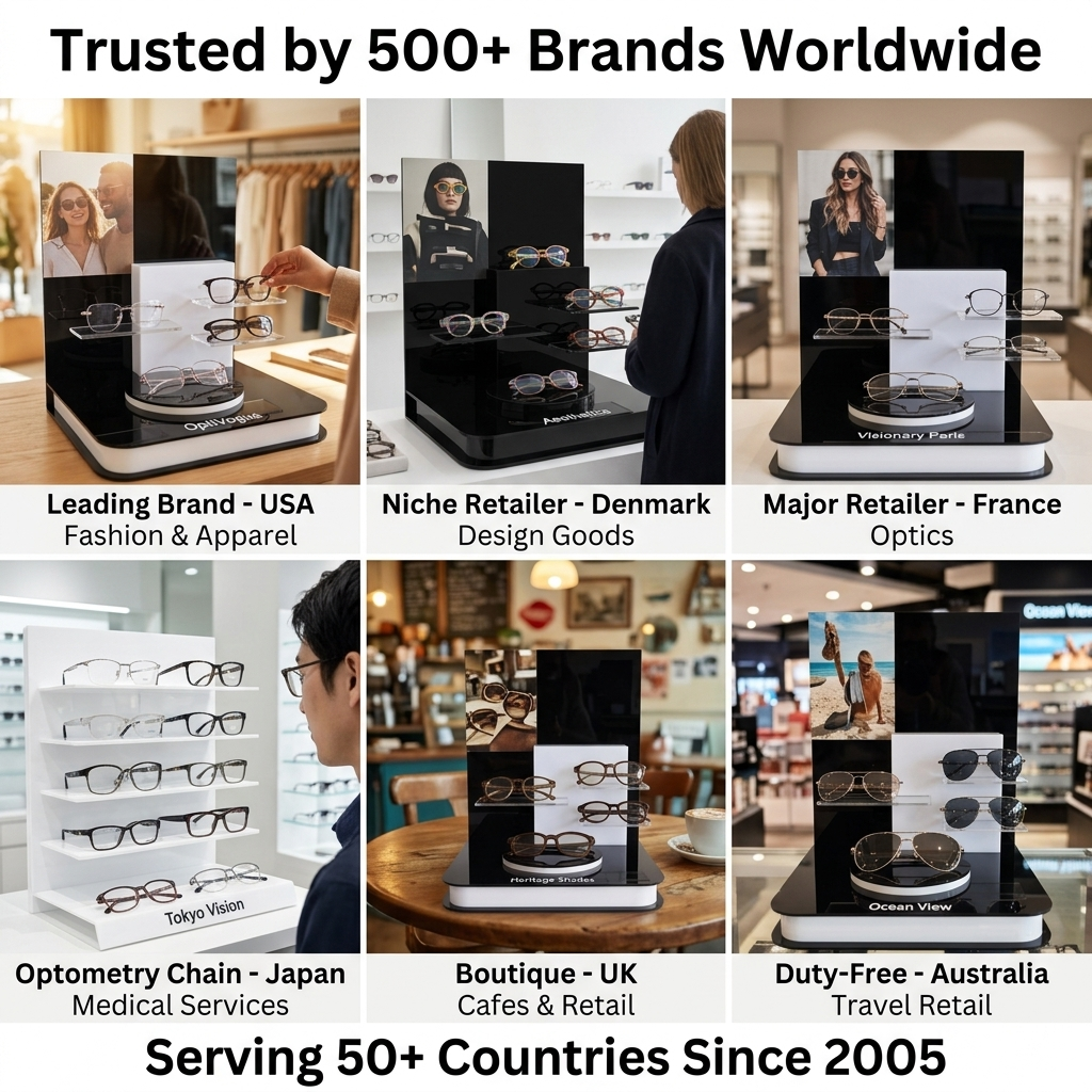 Premium Custom Acrylic Eyewear Display Stand Countertop Sunglasses Holder Rack for Optical Shop Luxury Glasses Sunglasses — view 6