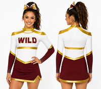 Uniforme de cheerleading de style le plus récent 2026 avec logo brodé, robe pour filles sur mesure avec strass brillants
