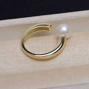 Bague ouverte en argent S925, style simple, accessoires de bijoux DIY pour femmes, plateau vide pour perles 6-10, 4247 - Product Image 4