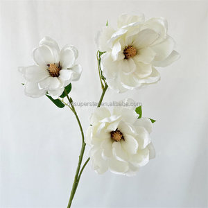 Fleur artificielle en soie de <span class=keywords><strong>magnolia</strong></span> à 3 branches E-1120 pour la décoration de mariage, de la maison et du bureau - Vente en gros - Product Image 5
