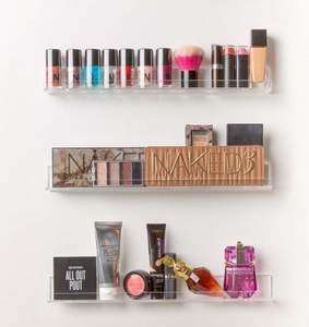 Organizzatore di cosmetici con montaggio a parete in acrilico: porta Palette per il trucco e smalto per unghie in Gel. Forte, Set di 3 scaffali salvaspazio. - Product Image 5