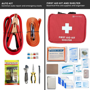 Kit Profesional de Emergencia <span class=keywords><strong>y</strong></span> Primeros Auxilios para Viajes por Carretera, Kit de Reparación de Seguridad Automotriz para Uso en Carretera en Invierno - Product Image 1