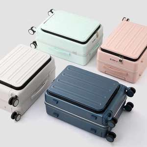 Valise à bagages à main à ouverture frontale au prix d'usine avec pochette pour ordinateur portable Bagage de voyage à trolle en aluminium à ouverture frontale - Product Image 2