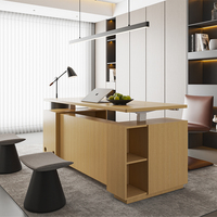 Bureau debout ergonomique moderne et modulaire en bois blanc résistant à l'eau, réglable et pivotant, pour PDG, gestionnaires, villas et bureaux.