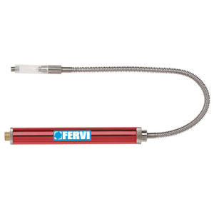 Extractor Magnético Flexible Fervi con Luz, 150 mm, Cuerpo Rojo, Manguera Metálica - Product Image 1