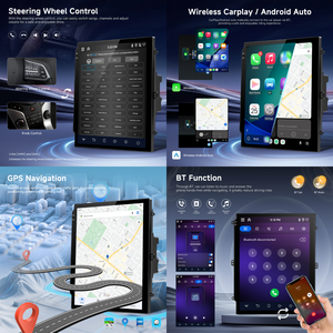Autoradio Android Podofo 9,7 pouces double DIN, écran IPS 2+32G, Carplay/Android Auto sans fil, GPS, WiFi, double USB, fiable, pour grossistes - Product Image 2