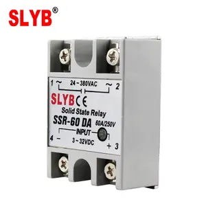 Zhejiang Wenzhou Fabriek Eenfase Solid State Relais SSR-60 Da 3-32VDC Input 24-380VAC Uitgang