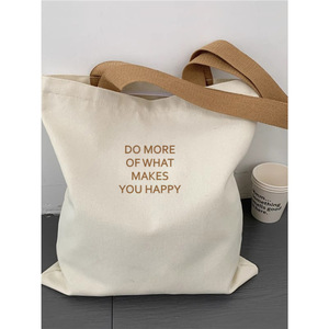 New <b>Small</b> Letter <b>Canvas</b> Tote <b>Bag</b> with Customized Color Logo Handheld Shoulder Strap for Student Shopping Gift Multi-Purpose Use - Product Image 6