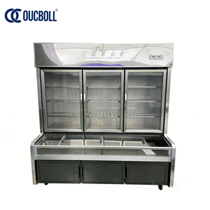 Congélateur à trois affichages de température, compartimenté et portable, grande capacité, personnalisable, avec fonction anti-buée automatique, pour supermarchés, hôtels, maisons - Product Image 1