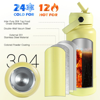 Bouteille d'eau réutilisable en acier inoxydable de 32 oz, thermos sous vide, anti-fuite, bouteille d'eau en métal portable pour les voyages et la remise en forme