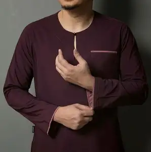 2020 Hochwertiges neuestes Design Islamische Oberbekleidung Malaysia Traditionelle Kleidung Mann Kurta