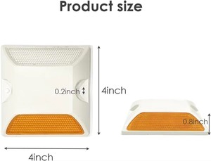 Marcatori Stradali Bianchi 4 Pollici Riflettenti ad Alta Intensità Prismatici LED Classificati IP68 Resistenti <span class=keywords><strong>per</strong></span> Avvertimento Stradale Senza Alimentazione - Product Image 2