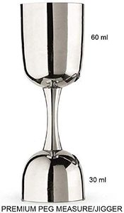High Quality Silver Peg <b>Measure</b> Jigger with Handle & Cocktail Shaker <b>Drink</b> Measuring Bar Tool Jigger 30/60Ml - Product Image 5