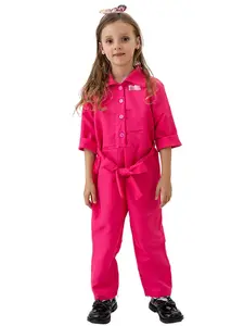 Hot Sale Movie Child Carnival Cosplay Costume Kids Jumpsuit Halloween Performance Wear Girls Pink Onesie With Headband