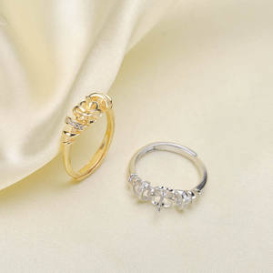 Base de Anillo de Plata S925 para Cuentas Redondas de 7-9mm, Accesorios de Perlas para Fabricación de Joyería, Anillo de Espiral 1223 - Product Image 2