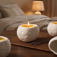 Décor de maison en forme de boule, personnalisé, à petite rainure, cire de soja, porte-bougie parfumé, Unique, en céramique