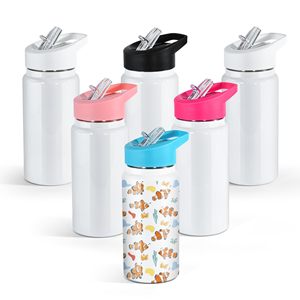15 OZ Kids Sublimation Tumbler Stainless Steel Bottles Vacuum <b>Flask</b> Tumblers <b>with</b> Sippy Up Lid and <b>Straw</b> Sport Kids Skinny Cups - Product Image 1