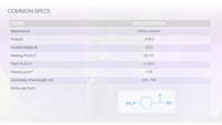 [HOSOME] Photoinitiateur EDB EDAB/Éthyl 4-diméthylaminobenzoate, comme activateur d'amines tertiaires pour le durcissement UV, CAS 10287-53-3