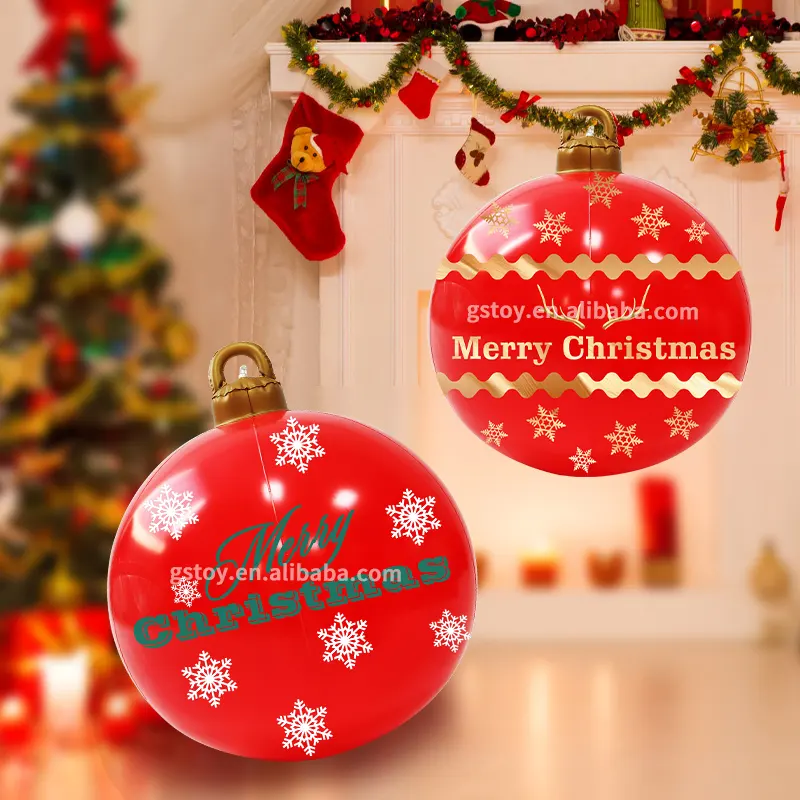 Winter Smowman Inflatable Balls Large Christmas Hanging Inflatable Ornaments for Winter Indoor Outdoor Garden Tree Party