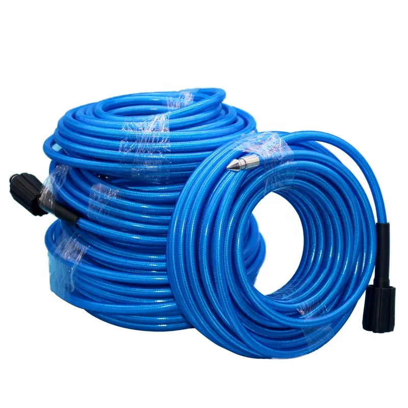 6 ~ 20 metre yüksek basınçlı yıkayıcı drenaj borusu kanalizasyon temizleme hortumu su temizleme uzatma Karc K2 K3 mavi Pvc hortum borusu için