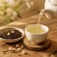 Thé Maofeng au jasmin décaféiné biologique en vrac, norme UE, fraîchement cueilli du Zhejiang, vente en gros