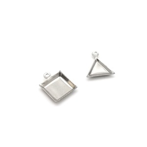 Stainless Steel Gemstone Settings Mixed Shapes Pendant Bases For Necklace Making Smooth Steel Color - Product Image 4