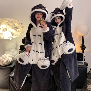 <span class=keywords><strong>Pigiama</strong></span> da <span class=keywords><strong>donna</strong></span> di grandi dimensioni in pile di corallo invernale di alta qualità, <span class=keywords><strong>pigiama</strong></span> da <span class=keywords><strong>donna</strong></span> <span class=keywords><strong>con</strong></span> <span class=keywords><strong>cappuccio</strong></span> spesso e caldo - Product Image 3