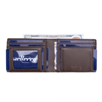 Dompet Minimalis Tipis Baellerry Pria Serat Karbon Billetera Klip Kulit PU Logam Ringan Tempat Kartu Kredit Penjepit Uang