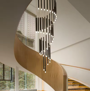 Zeal Lighting, candelabro de cristal LED dorado grande personalizado para hoteles, villas, diseño moderno de lujo, altura ajustable, escalera larga - Product Image 6