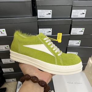 En stock Chaussure décontractée unisexe basse noire à lacets en cuir Owens de luxe à semelle épaisse - Product Image 3