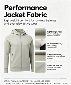Maßgeschneiderter Feuchtigkeitsableitender Schnelltrocknender Wasserdichter 91% Polyester 9% Spandex 4-Wege-Stretch Jacquard-Stoff für Sportbekleidung Jacke - Product Image 5