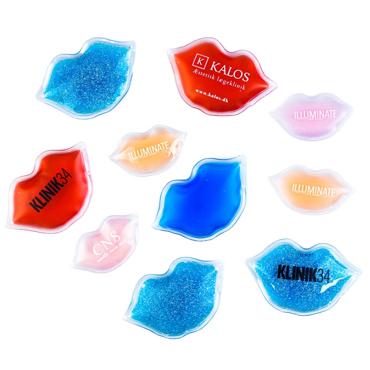 2025 NEW Custom Logo Medical Lip Shape Ice Pack Flexible Reusable Cool Pad Hot Cold Compress Lip Gel Ice Pack