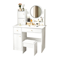 Petite table de maquillage minimaliste moderne avec rangement pour chambre à coucher, appartement et salon de beauté, bureau de maquillage professionnel