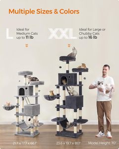Wooden <b>Cat</b> Tree, <b>Large</b> <b>Cat</b> Tree Tower, Multi-Level Plush Condo with <b>Scratching</b> <b>Post</b> - Product Image 6