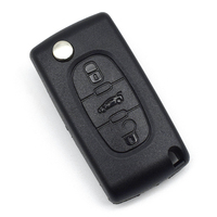 Coque de clé de voiture métallique de remplacement haut de gamme pour système d'entrée sans clé, avec 3 boutons, lame HU83 non coupée, support de pile CE0536