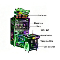 Machine de jeu d'arcade de tir Demon Hunter à monnayeur avec pistolet optique et système de rédemption de cadeaux pour centre de jeux