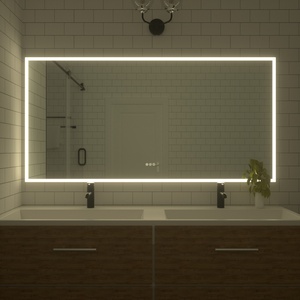 Nhà máy cung cấp Led Gương phòng tắm với LED ánh sáng thêm lớn Vanity Gương trang điểm LED Dimmable defogging gương - Product Image 5