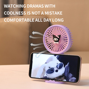 Mini-ventilateur portable le plus vendu - Ventilateur de bureau USB mignon motif fleur de dessin animé, cadeau portable pour étudiant (vente en gros) - Product Image 5