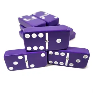 Custom Purple Domino Game Set Color Family Chickie Dominoes For Indoor Educational Game