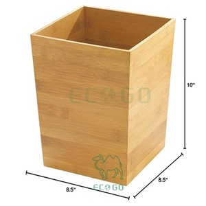 Nhà Máy Cung Cấp 100% Tre Bằng Gỗ Thùng Rác Thùng Rác Có Thể Hiện Đại Bằng Gỗ Giỏ Giấy Cho Văn Phòng Phòng Trẻ Em Phòng Ngủ - Product Image 3