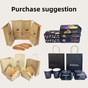 Sacs en papier personnalisés de qualité alimentaire, résistants à l'huile, avec logo, pour la livraison de pain, de biscuits, de gâteaux grillés et de croissants pour les restaurants - Product Image 4