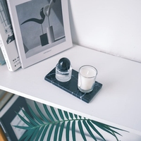 Plateau à bougies multifonctionnel en marbre naturel de la marque Stonekocc, écologique, mini, noir, pour le rangement de bijoux, pour la salle de bain, la table de chevet