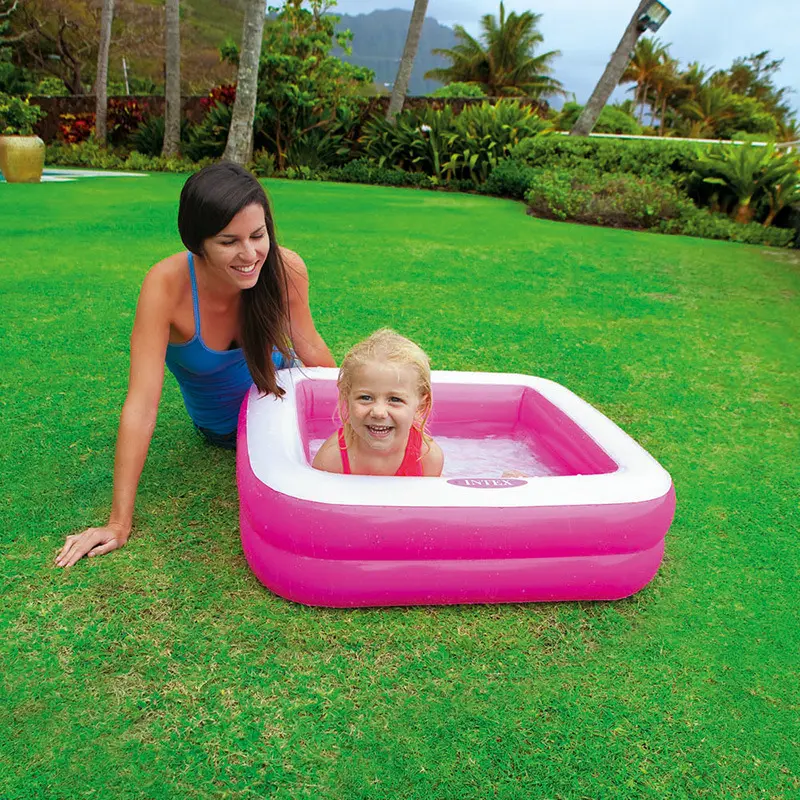 Intex-bañera inflable plegable portátil para bebé, bañera de plástico para bañera, dos colores, 85cm x 85cm x 23cm, 57100