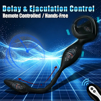 Masseur de prostate vibrant à double moteur avec télécommande sans fil, anneau pénien, plug anal en silicone, double vibration, jouet sexuel pour homme adulte